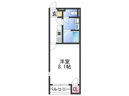 レオネクストL栄谷(1K/1階)の間取り写真