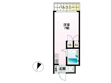 ワイハウス(ワンルーム/2階)の間取り写真