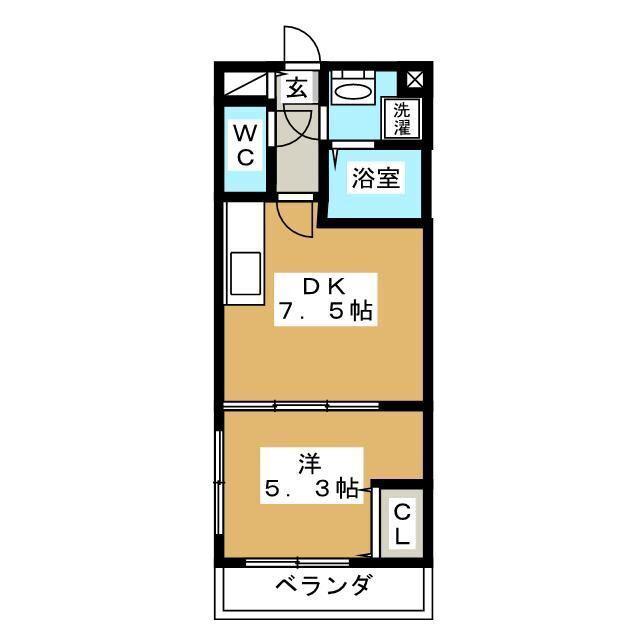 VICTORIAN COURT FUNABASHI(1DK/1階)の間取り写真
