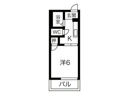 パラージュ・ド・フジ(1K/1階)の間取り写真