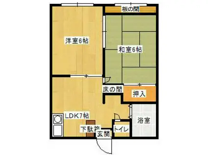 エステートピァ塩澤(2LDK/1階)の間取り写真