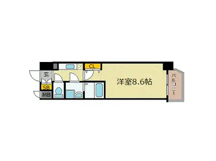 エスリード福島第5(1K/3階)の間取り写真