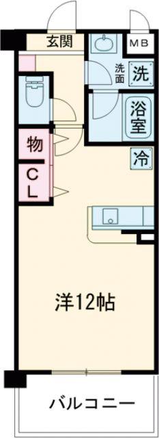 フランディル りんくう(ワンルーム/2階)の間取り写真