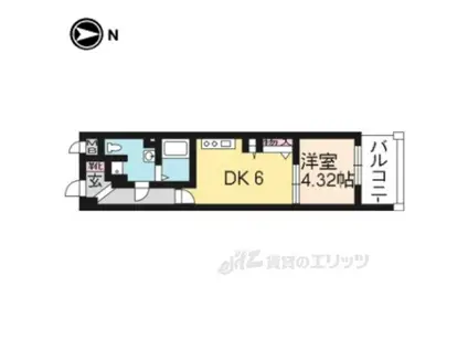 ORYZA三条西洞院(1DK/3階)の間取り写真