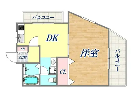 アネックス駒ヶ林(1DK/3階)の間取り写真