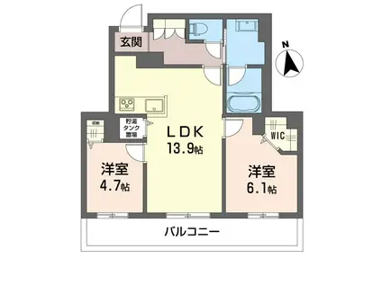 京王相模原線 橋本駅(神奈川) 徒歩21分 4階建 新築(2LDK/3階)の間取り写真