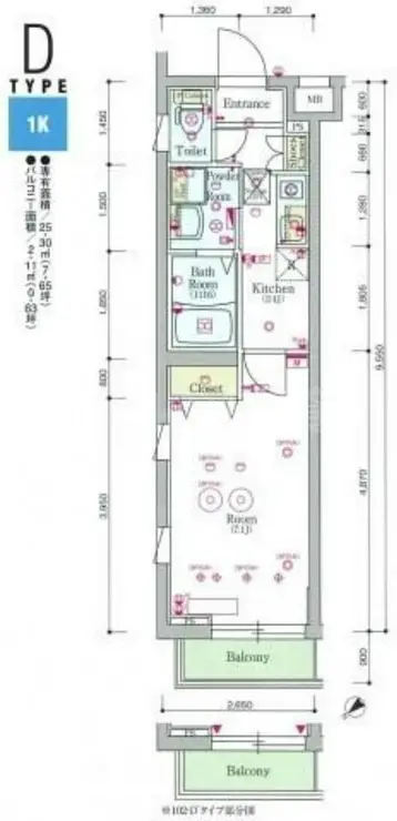 スカイコートパレス蒲田II 1階階 間取り