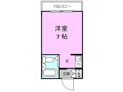 プレゼンス西高松(ワンルーム/5階)の間取り写真