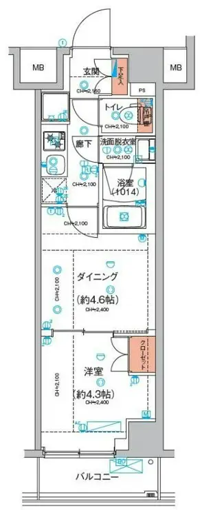 ハーモニーレジデンス東京羽田スカイブリッジ 4階階 間取り