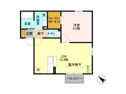 グランメール桜町 E(1LDK/2階)の間取り写真