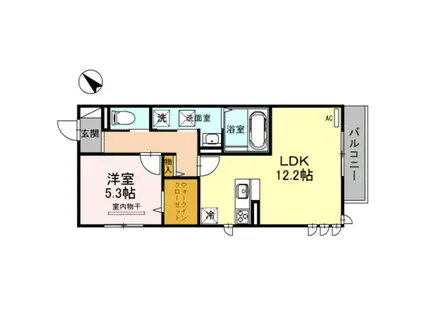 ラ プロスペリータ(1LDK/1階)の間取り写真