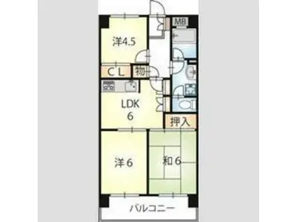 シーダーズ ハイツ(3DK/11階)の間取り写真