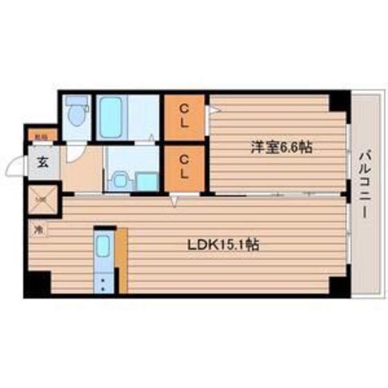CIRCLEIII長町(1LDK/10階)の間取り写真