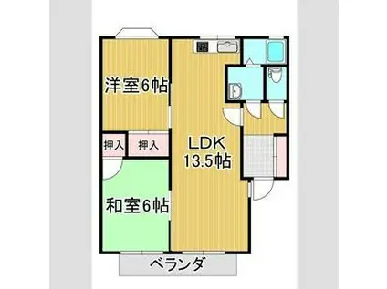 ファーストハイツA棟(2LDK/1階)の間取り写真