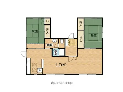 ＪＲ阪和線 紀伊中ノ島駅 徒歩10分 2階建 築41年(2LDK/1階)の間取り写真