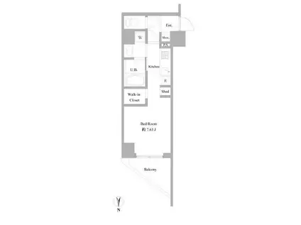 Bシティアパートメント中野イースト(ワンルーム/3階)の間取り写真