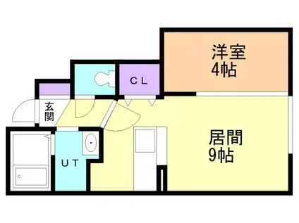 グランモア三好 A(1LDK/1階)の間取り写真