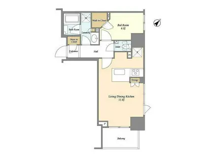 ドゥーエ月島II(1LDK/10階)の間取り写真