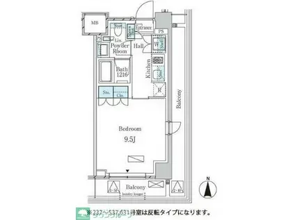 ラティエラ武蔵小杉(1K/6階)の間取り写真