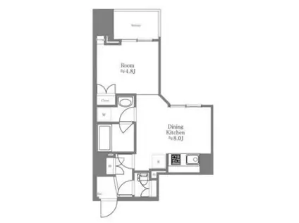 アプレシティ日本橋小伝馬町(1DK/6階)の間取り写真