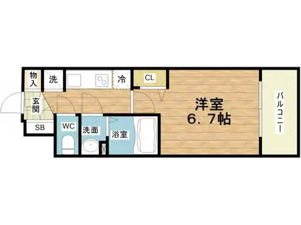 アドバンス大阪ベイココナ(1K/9階)の間取り写真