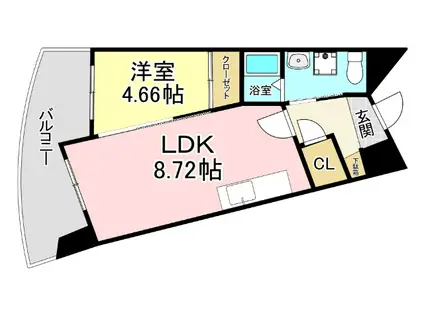 BRIS中井(1LDK/6階)の間取り写真