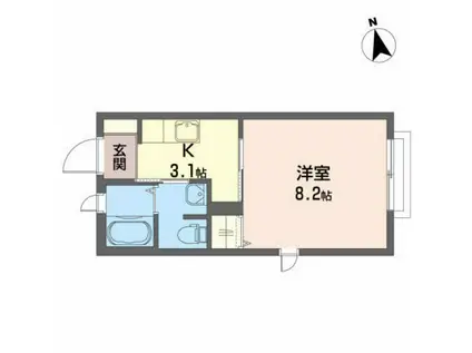 シャーメゾンK(1K/1階)の間取り写真