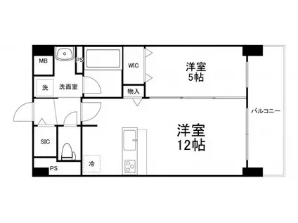 スプレンダースマイル(1LDK/5階)の間取り写真