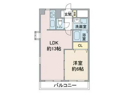 ソレイユ上社(2DK/1階)の間取り写真