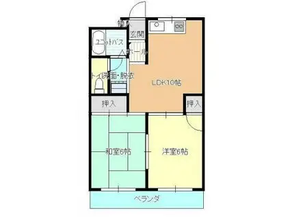 コーシンハイツ(2LDK/1階)の間取り写真