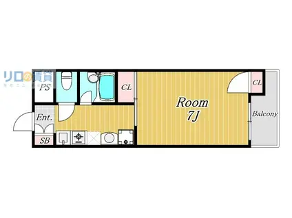 FIVE ONE(1K/3階)の間取り写真