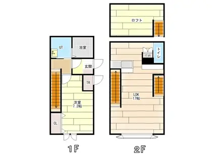 ベルクレストA棟(1LDK/1階)の間取り写真