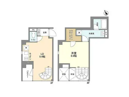 フルハウス代々木(1LDK/3階)の間取り写真