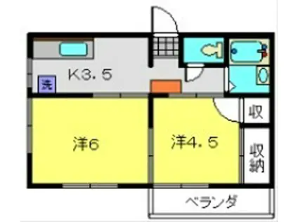 クリエール田中(2K/1階)の間取り写真