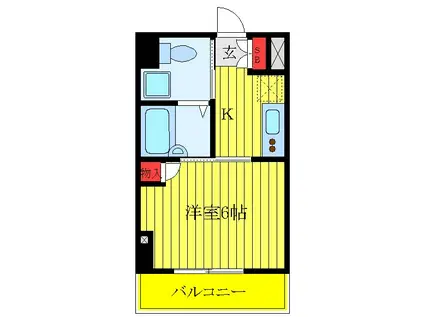 ステージファースト常盤台(1K/3階)の間取り写真