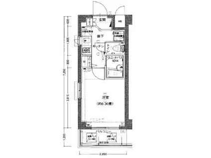 ヴェルト木場マリナコート(1K/5階)の間取り写真