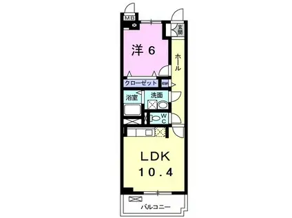 サン フィールドII(1LDK/3階)の間取り写真