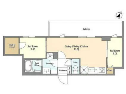 東向島1丁目M(2LDK/5階)の間取り写真