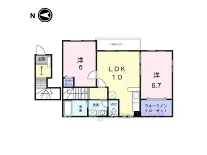 ガーデンハウス・ヴィオラ(2LDK/2階)の間取り写真