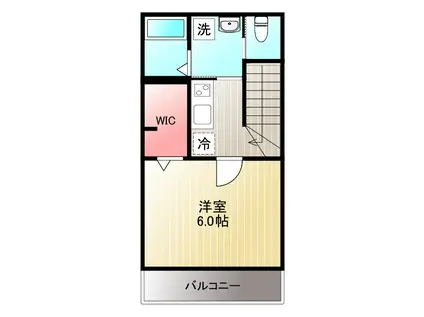 ラフィネ東小金井(1K/2階)の間取り写真