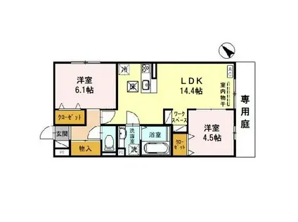 吉井ビル(1DK/3階)の間取り写真