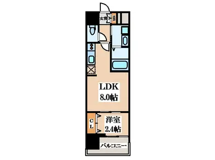 アドバンス大阪アネラ(1LDK/5階)の間取り写真