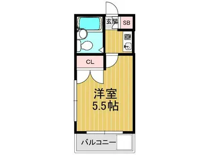 稲垣ハイツ(1K/1階)の間取り写真