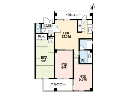メイツ67(3LDK/4階)の間取り写真
