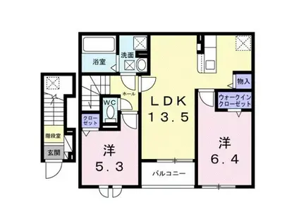 ヴェルデ ルーチェ(2LDK/2階)の間取り写真