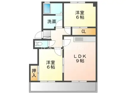 ダイアローグB(2LDK/2階)の間取り写真