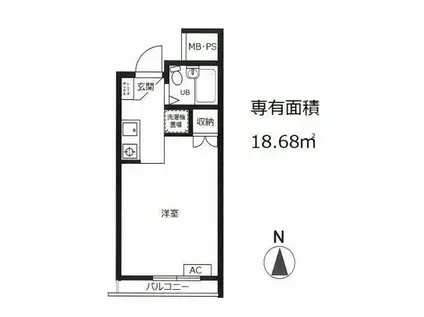 GAP町屋(ワンルーム/4階)の間取り写真