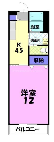AVENUE COLINE(1K/1階)の間取り写真