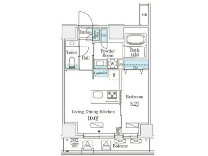 オーパスレジデンス南青山(1LDK/2階)の間取り写真