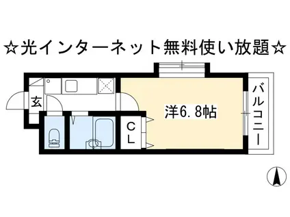 ノース SQUARE-II(1K/1階)の間取り写真
